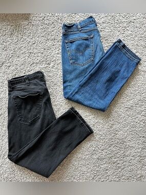 LEVI’S Men’s Jeans 38x30 Two Pair: Blue Denim 505 Black Denim 559 ~ 99% Cotton
